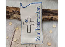 Stickdatei - ITH Schokohülle "Zur Kommunion"